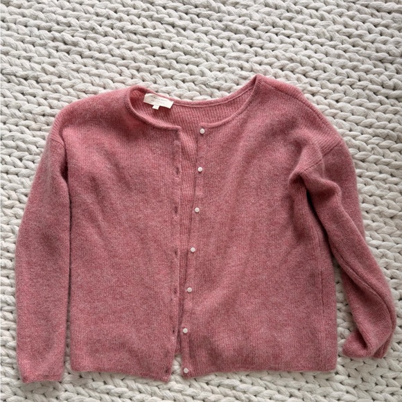 Sezane Tops - Sezane Dusty Rose Button-Up Knit Cardigan